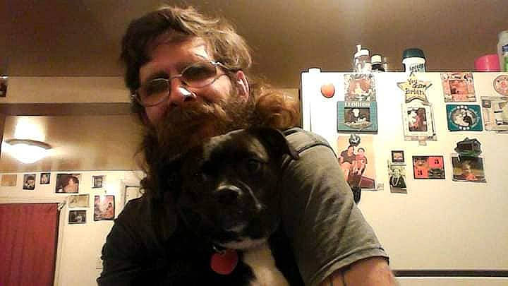 Buster joined the competition — help win amazing prizes! beard, canidae, carnivore, companion_dog, dog, dog_breed, ear, eyewear, facial_hair, fun, gesture, glasses, hairstyle, jaw, moustache, picture_frame, selfie, snout, t_shirt, vision_care