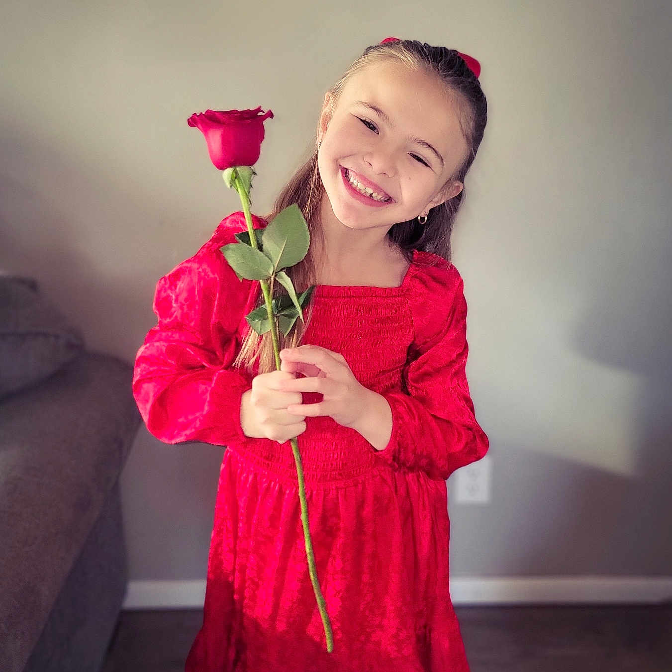 Vanessa joined the competition — help win amazing prizes! child, clothing, dress, face, female, flower, flowerarrangement, flowerbouquet, formalwear, girl, happy, head, ikebana, person, petal, photography, plant, portrait, rose, smile
