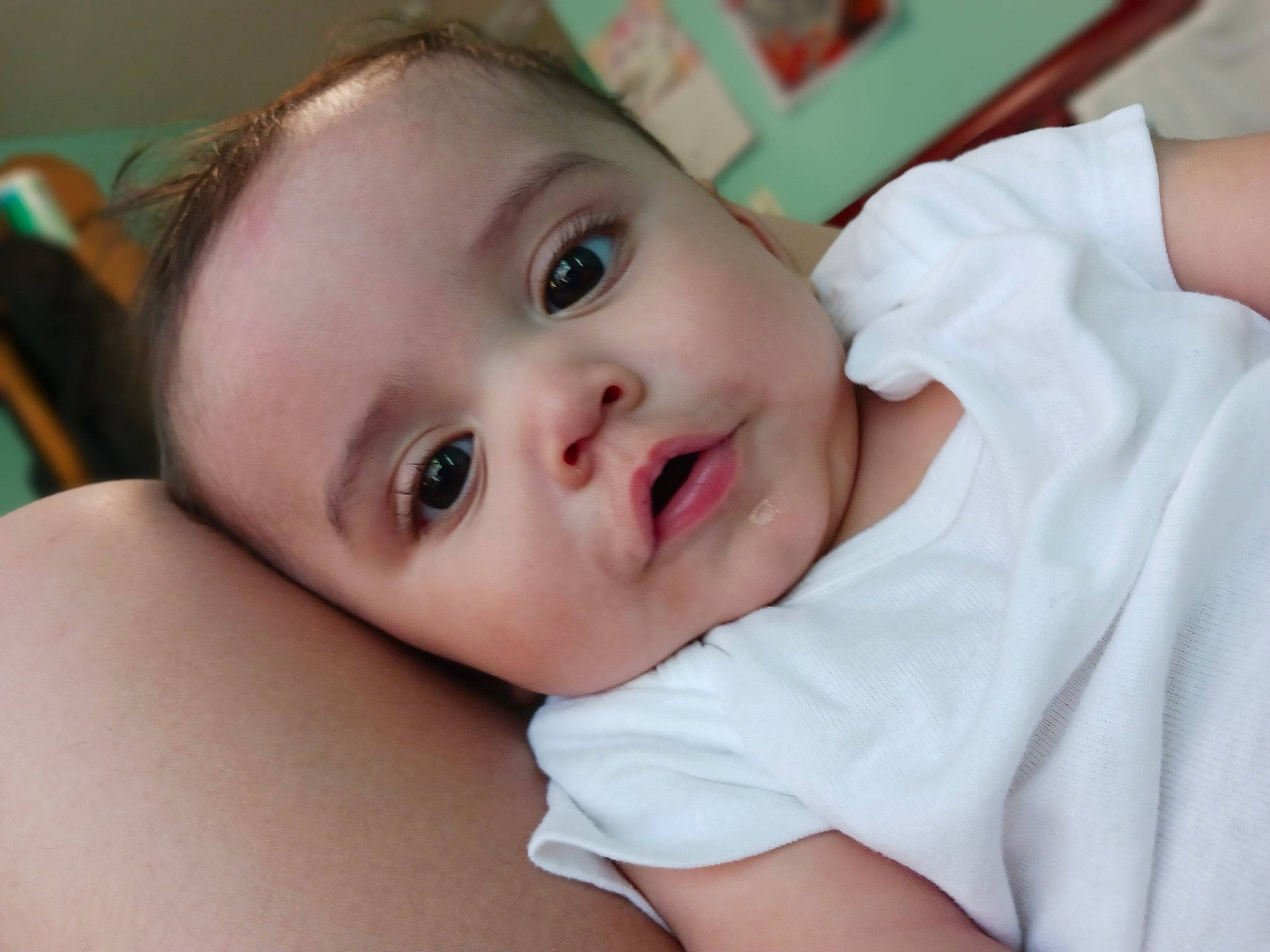 Honor is registered to the contest to win money with this photo: baby, baby_toddler_clothing, cheek, chin, close_up, comfort, eye, eyelash, finger, flash_photography, happy, iris, lip, mouth, nose, person, skin, sleeve, smile, toddler