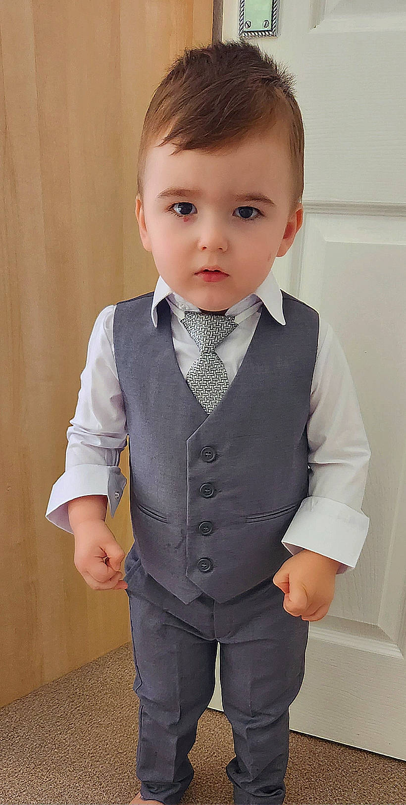 Sebastian joined the competition — help win amazing prizes! baby_toddler_clothing, blazer, bow_tie, button, child, collar, dress_shirt, fashion_accessory, fashion_design, formal_wear, jewellery, neck, outerwear, pattern, person, sleeve, tie, toddler, uniform, vest