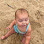 Kaylonni is registered to the contest to win money with this photo: baby, child, sand, beach, swimsuit, sitting, outdoor, happy, cute, skin, summer, play, nature, small, infant, legs, arms, face, closed_eyes, fun