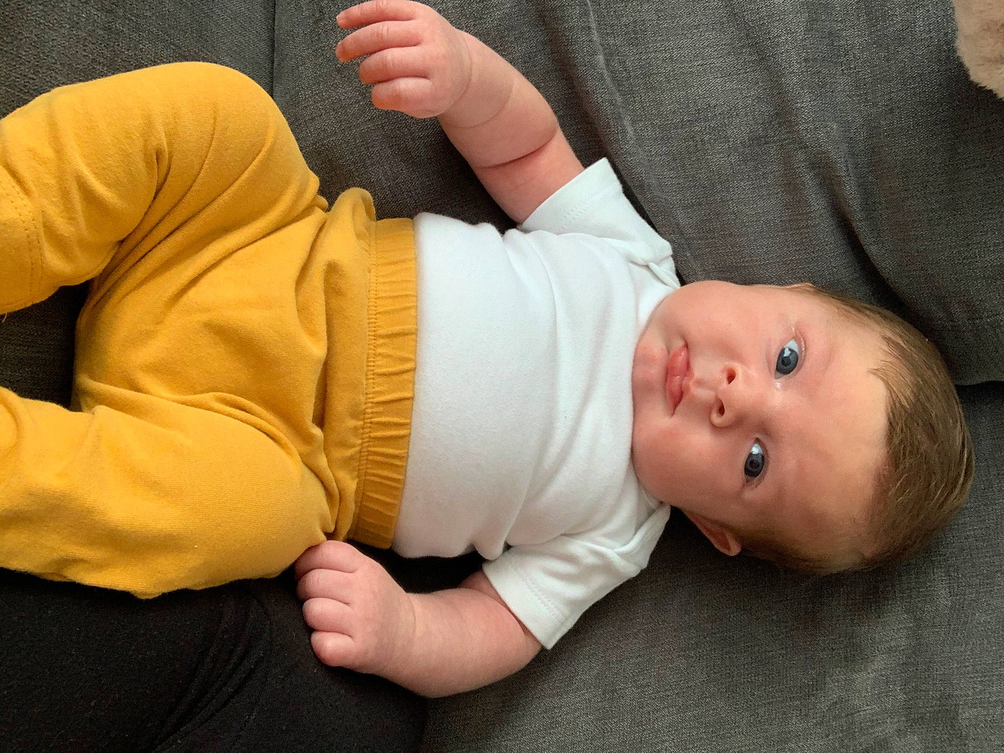 Reggie is registered to the contest to win money with this photo: arm, baby, child, finger, person, toddler