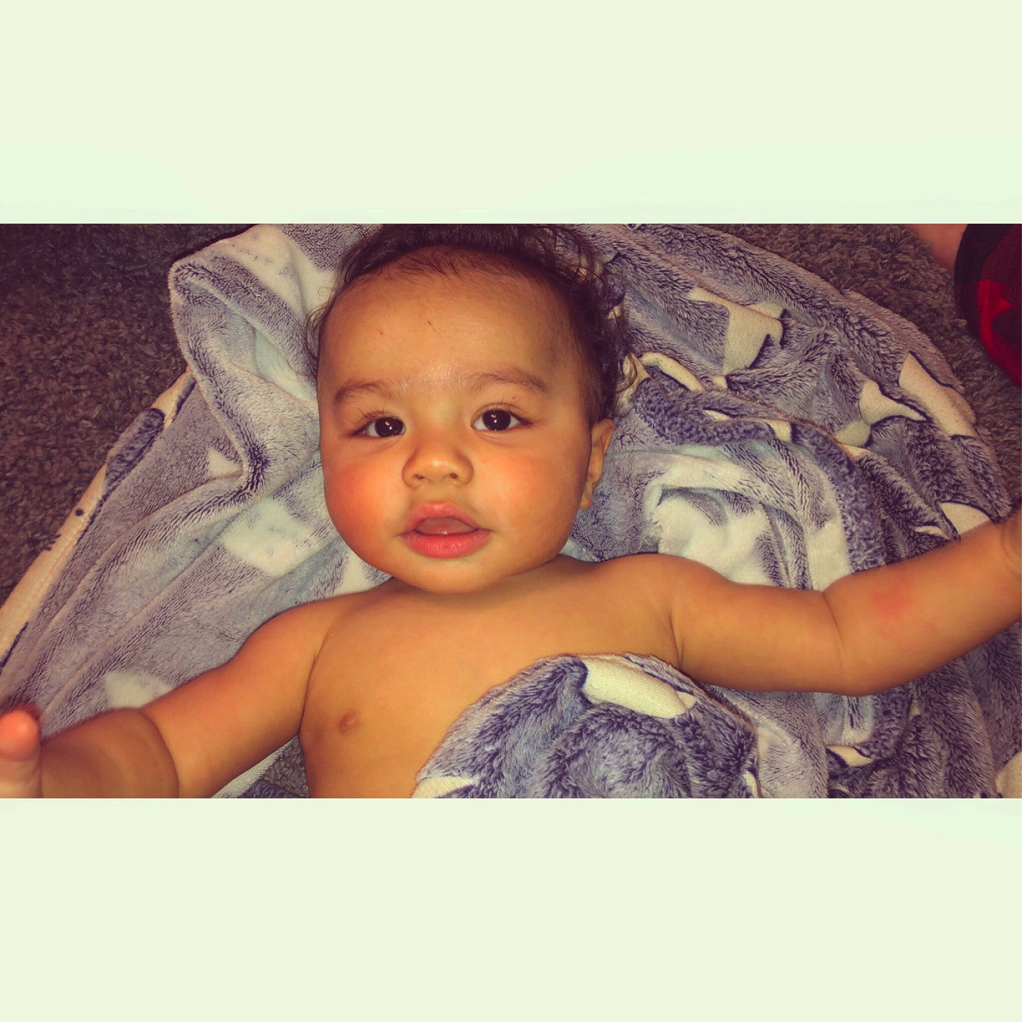 Ameer joined the competition — help win amazing prizes! baby, baby_toddler_clothing, cheek, chest, child, comfort, eye, eyebrow, eyelash, iris, linens, nose, person, skin, stomach, toddler