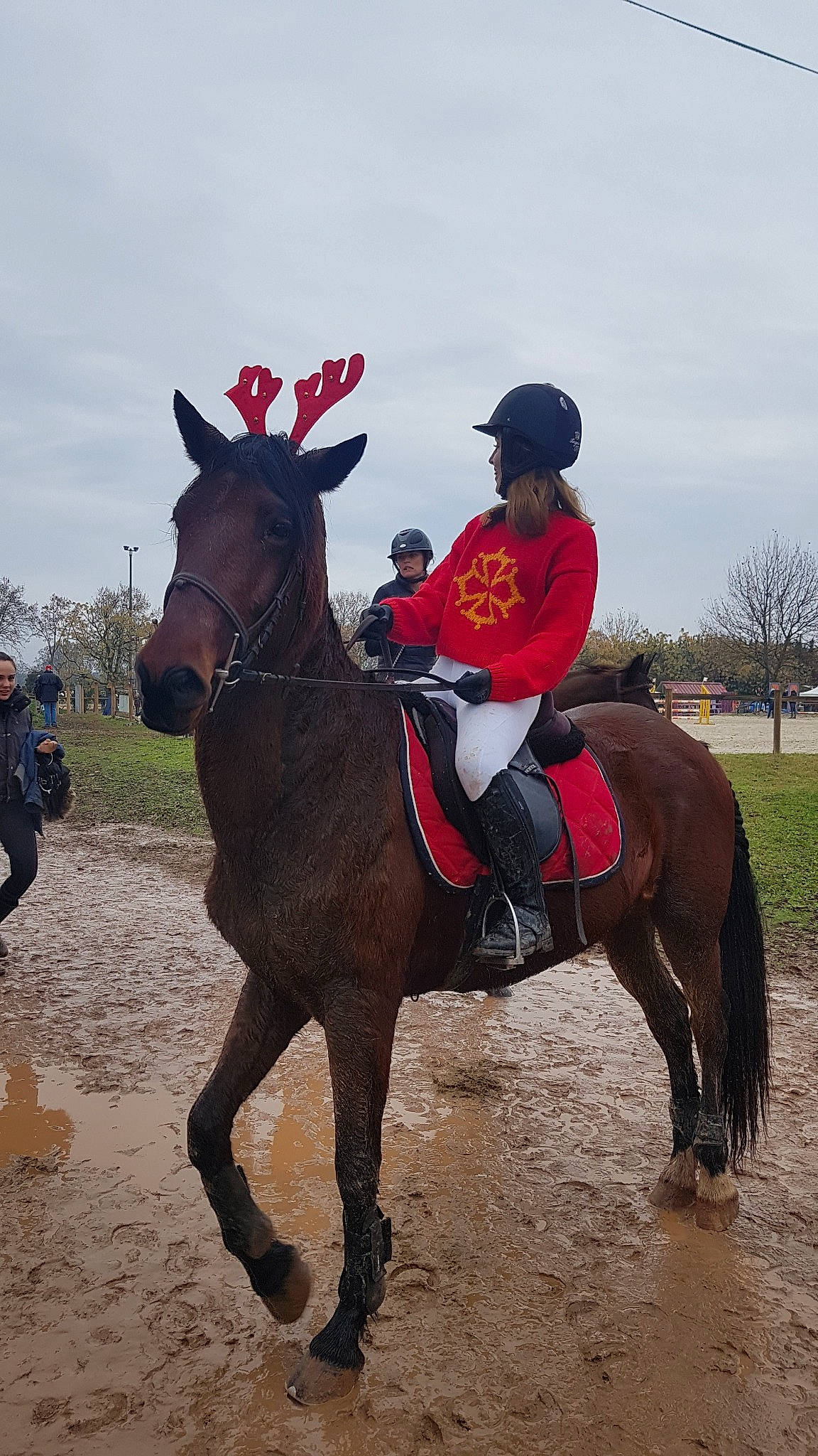 Bandit participe au concours pour gagner de l'argent avec cette photo : animal_sports, bridle, equestrian, equestrian_sport, equestrianism, halter, horse, horse_supplies, horse_tack, horse_trainer, jockey, joy, mammal, mane, mare, pack_animal, person, recreation, rein, saddle