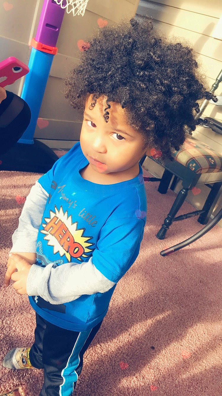 Jaden joined the competition — help win amazing prizes! afro, baby, black_hair, blue, cheek, child, cool, eye, face, forehead, hair, hairstyle, happy, head, jheri_curl, person, play, skin, smile, t_shirt