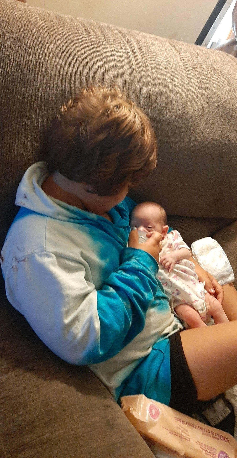 Annasophia Parker is registered to the contest to win money with this photo: baby, birth, child, comfort, interaction, person, sibling, sitting, sleep, toddler