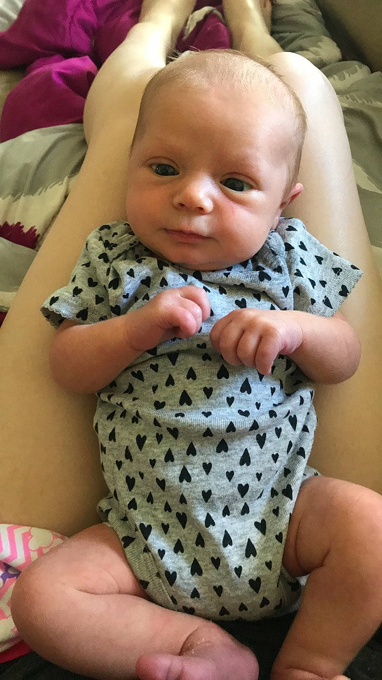 Caylin joined the competition — help win amazing prizes! baby, baby_products, baby_toddler_clothing, cheek, child, design, head, pattern, person, product, toddler