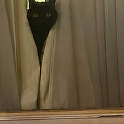 Eevee joined the competition — help win amazing prizes! black_cat, cat, curtains, window, peeking, indoor, animal, pet, eyes, dark, beige, fabric, mystery, quiet, home, feline, shadow, light, cute, hidden