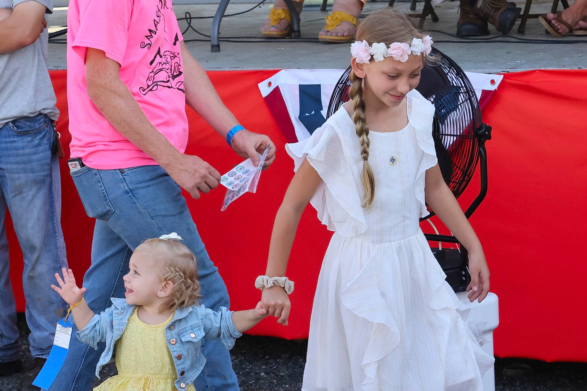 Mia joined the competition — help win amazing prizes! bag, belt, entertainment, event, eyewear, fashion_accessory, fictional_character, flooring, fun, gesture, happy, headwear, human_leg, jewellery, joy, leisure, luggage_and_bags, person, pink, recreation