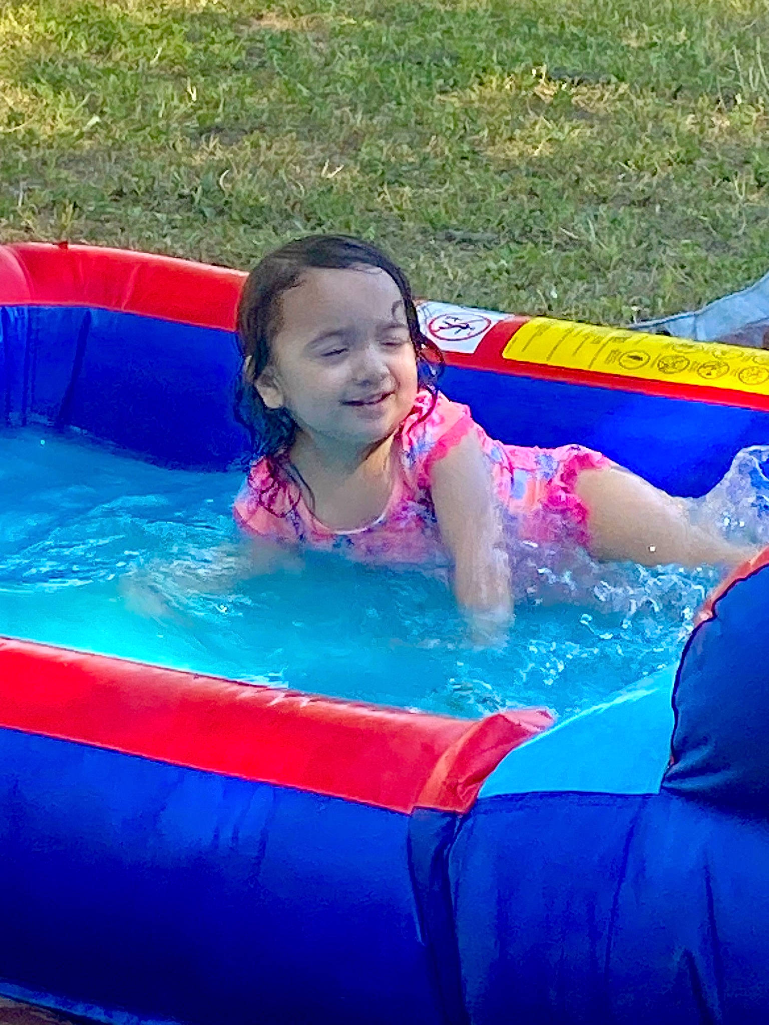 Lilah joined the competition — help win amazing prizes! aqua, azure, bathing, beauty, child, electric_blue, fun, games, happy, inflatable, joy, leisure, magenta, person, pink, play, recreation, smile, swimming_pool, toddler