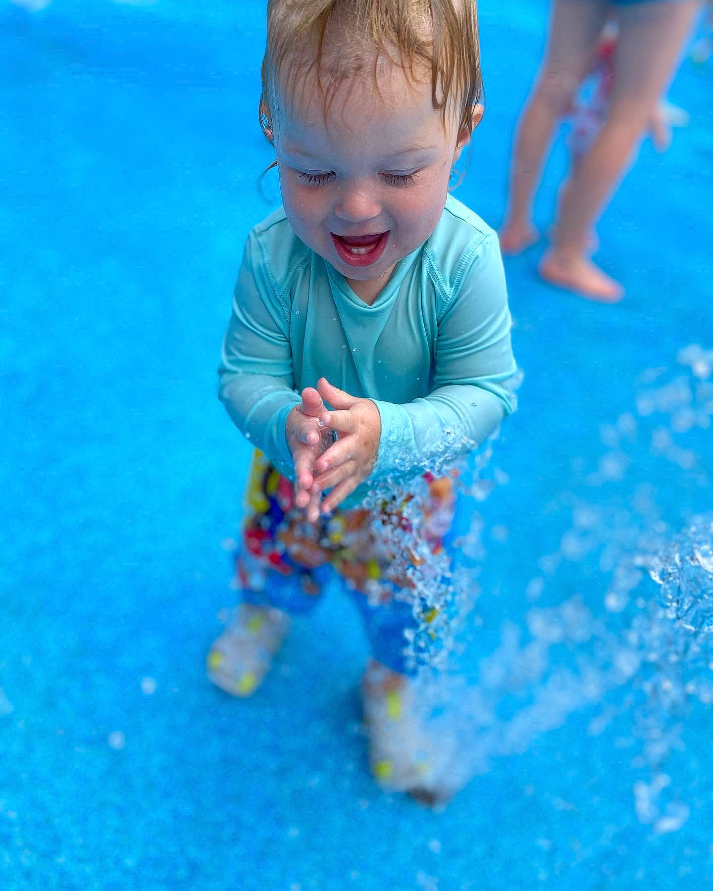 Varik joined the competition — help win amazing prizes! aqua, arm, azure, baby, baby_toddler_clothing, blue, body_of_water, eye, fun, gesture, grass, hand, happy, joy, people_in_nature, person, photograph, skin, smile, standing