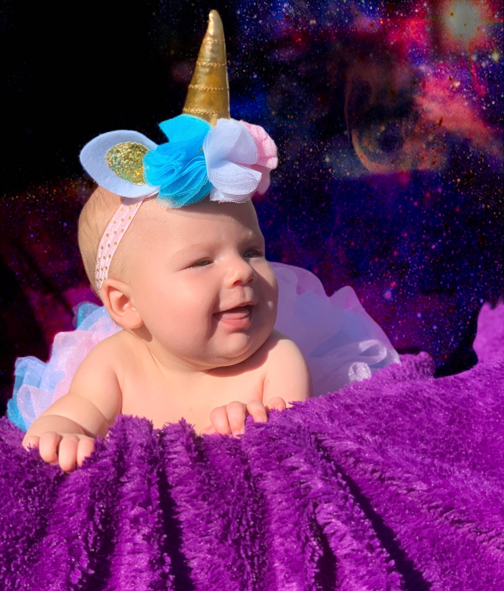 Arielle is registered to the contest to win money with this photo: art, baby, baby_toddler_clothing, beauty, cap, child, cool, costume_hat, design, fun, happy, headband, headgear, light, magenta, party_hat, person, pink, purple, toddler