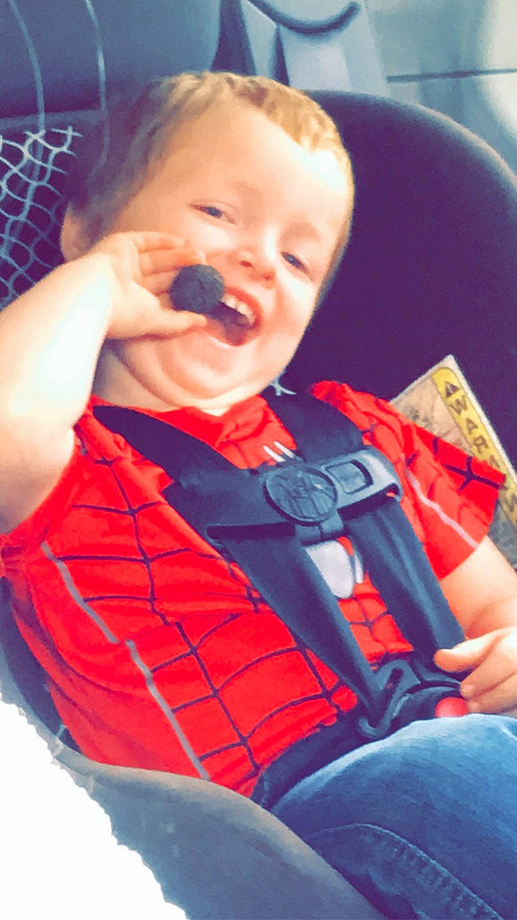 Clayton is registered to the contest to win money with this photo: baby, baby_toddler_clothing, cheek, child, chin, comfort, electric_blue, eye, finger, fun, happy, head, iris, lip, mouth, nose, orange, person, red, sleeve