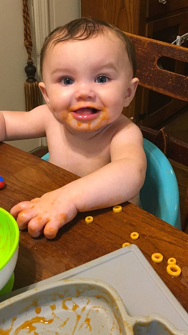 Kate joined the competition — help win amazing prizes! baby, baby_food, child, comfort_food, food, joy, person, toddler