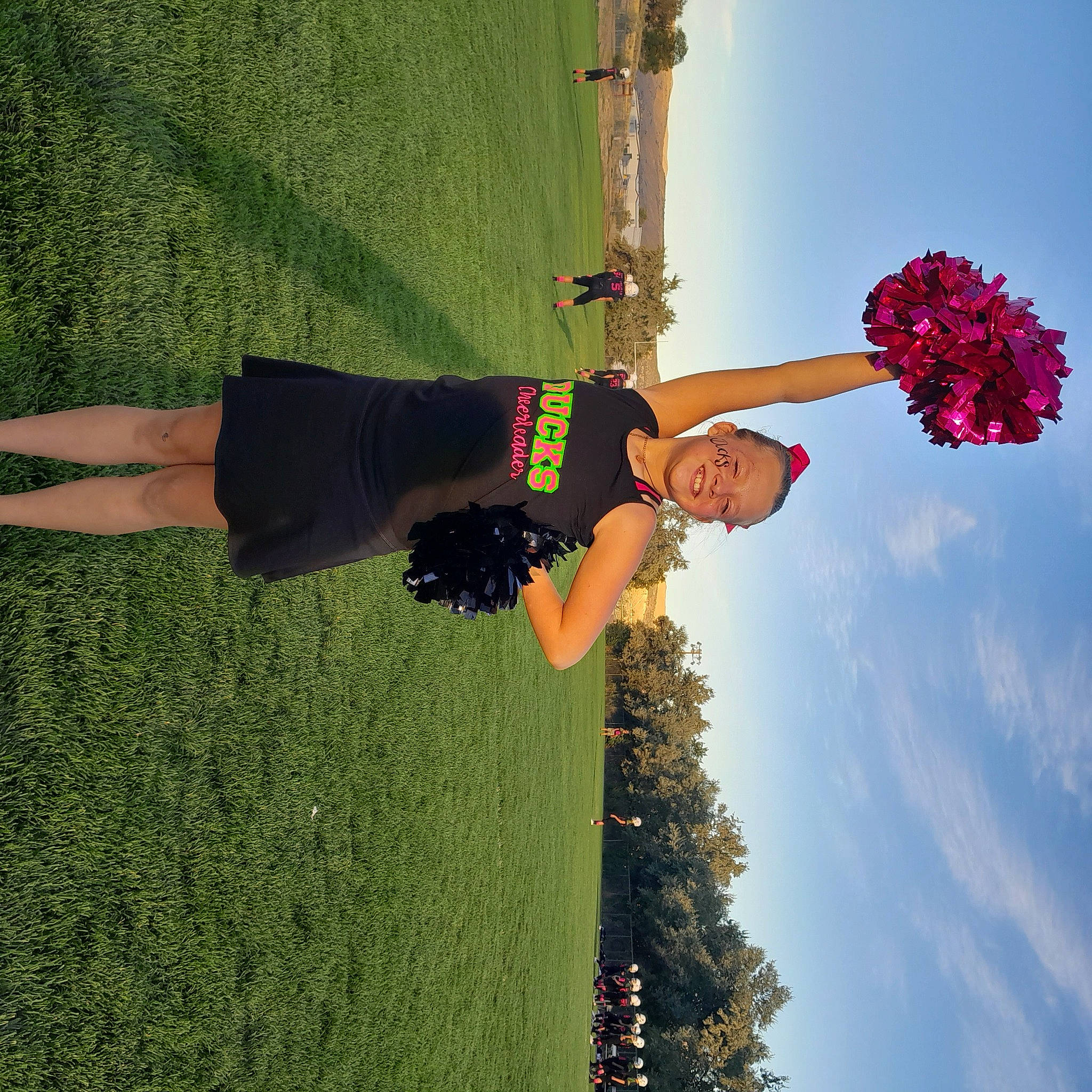 Harmoni joined the competition — help win amazing prizes! cloud, dress, fashion, flash_photography, flower, fun, gesture, grass, green, happy, human_body, joy, leisure, people_in_nature, person, plant, shoulder, sky, standing, tints_and_shades