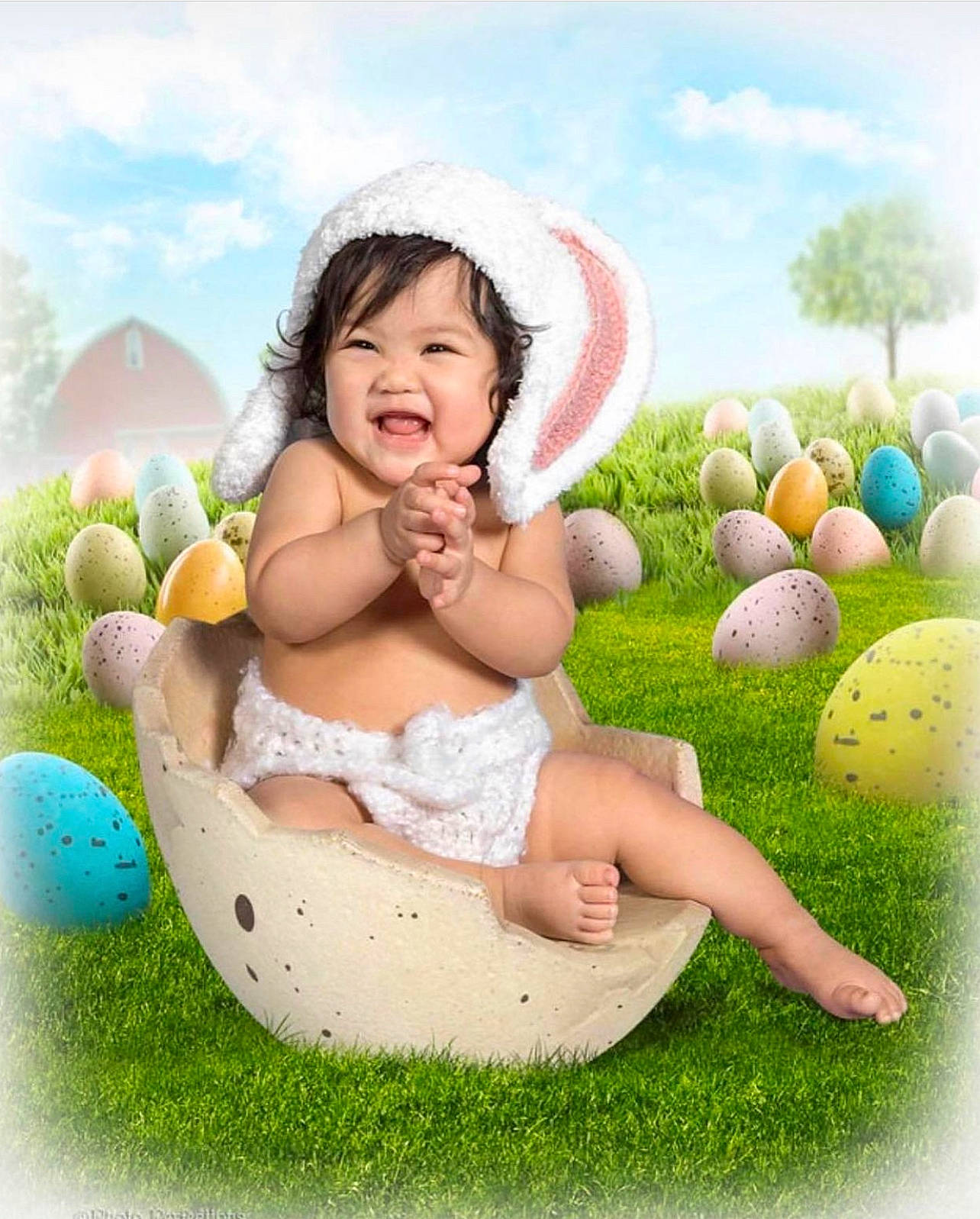 Mia Francheska is registered to the contest to win money with this photo: baby, baby_toddler_clothing, child, circle, cloud, fun, grass, grassland, happy, leisure, meadow, people_in_nature, person, plant, recreation, sitting, sky, smile, swing, toddler