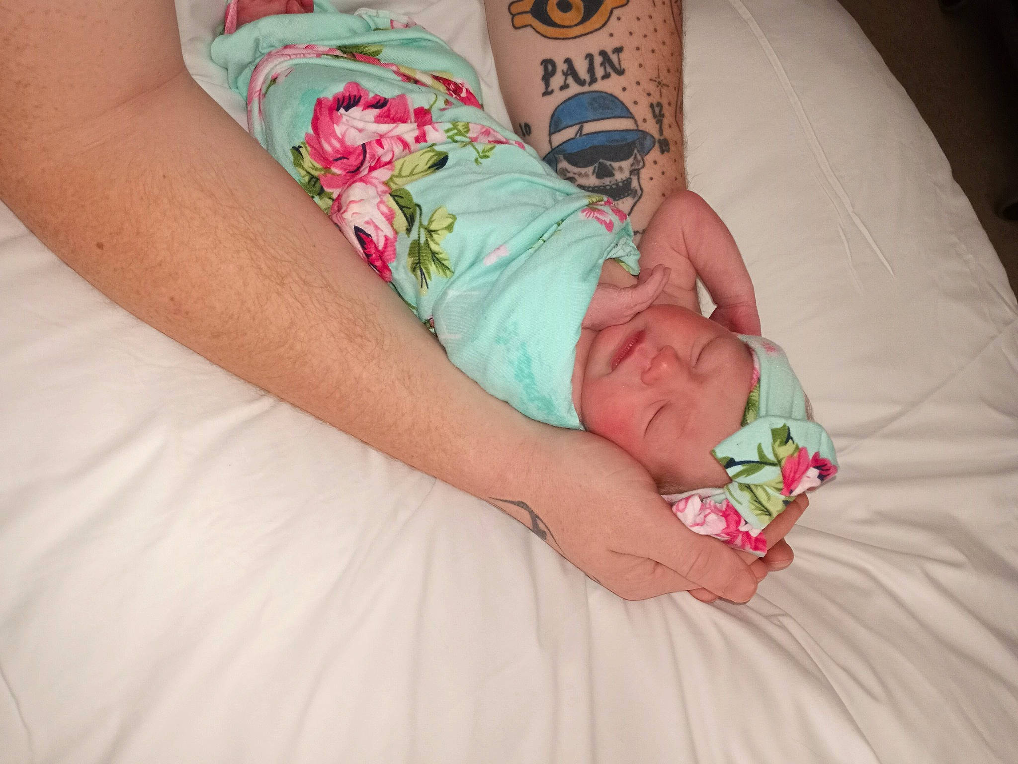 Shilynn joined the competition — help win amazing prizes! abdomen, baby, baby_toddler_clothing, child, comfort, dress, event, eye, finger, hand, head, headwear, human_body, human_leg, leg, linens, pattern, person, pink, skin