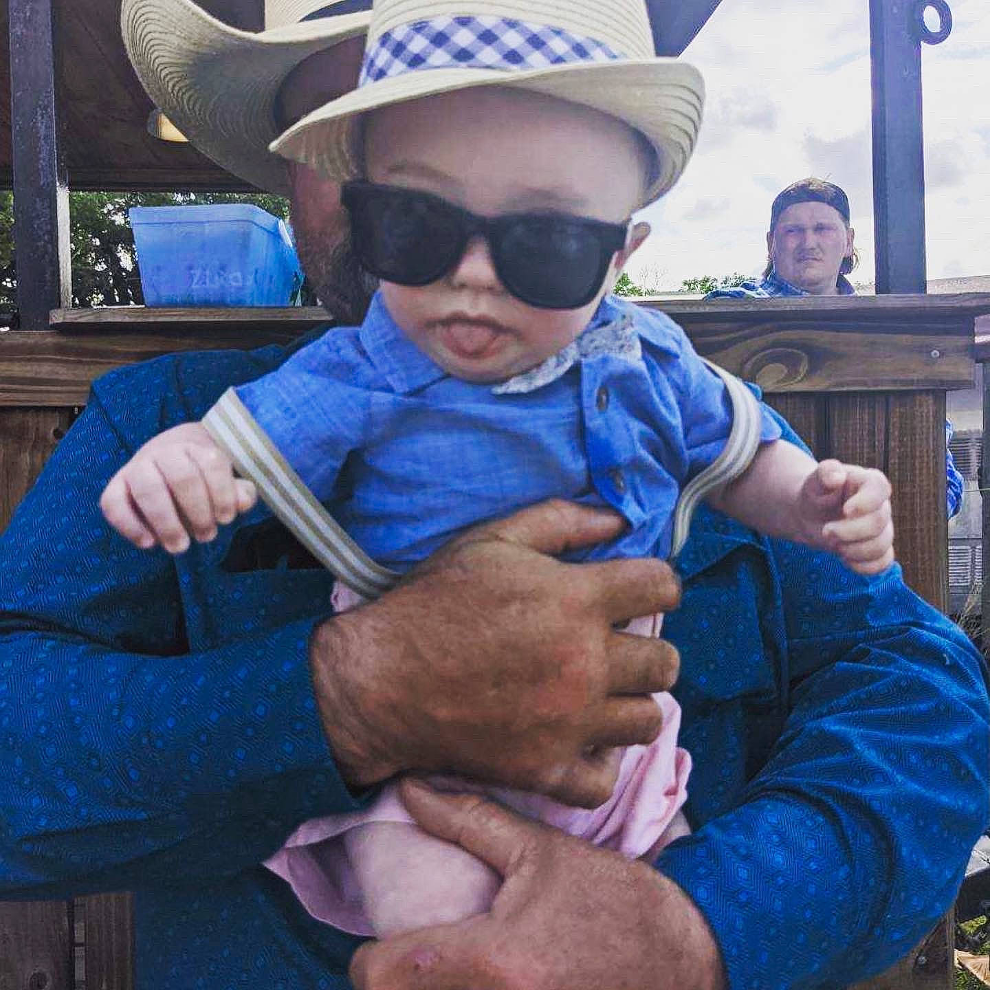 Bruce joined the competition — help win amazing prizes! arm, baseball_cap, blue, cap, clothing, cool, eyewear, finger, fun, gesture, glasses, goggles, hand, happy, hat, headgear, headwear, person, plant, sun_hat