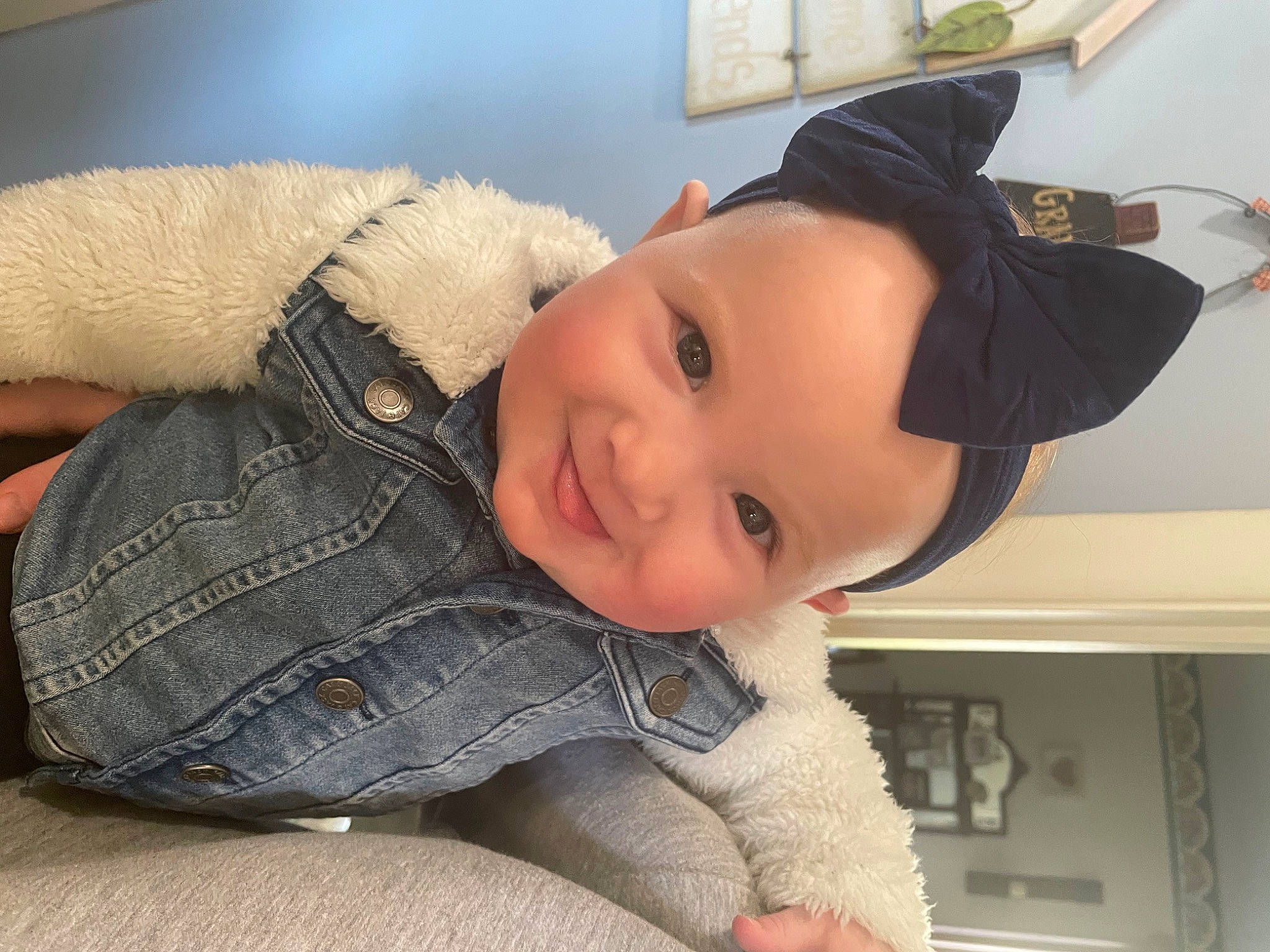 Khloe joined the competition — help win amazing prizes! baby, baby_products, baby_toddler_clothing, cheek, child, comfort, eye, fun, fur, happy, hat, headwear, joy, kitchen_appliance, mouth, nose, person, room, sitting, skin