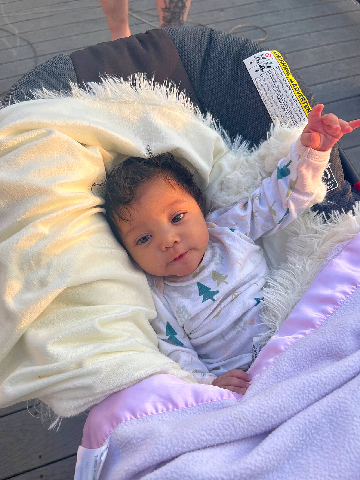 Avianna joined the competition — help win amazing prizes! baby, baby_products, baby_toddler_clothing, cheek, child, comfort, fashion_accessory, fun, fur, gesture, grass, happy, lap, linens, nap, person, purple, room, sitting, sleep