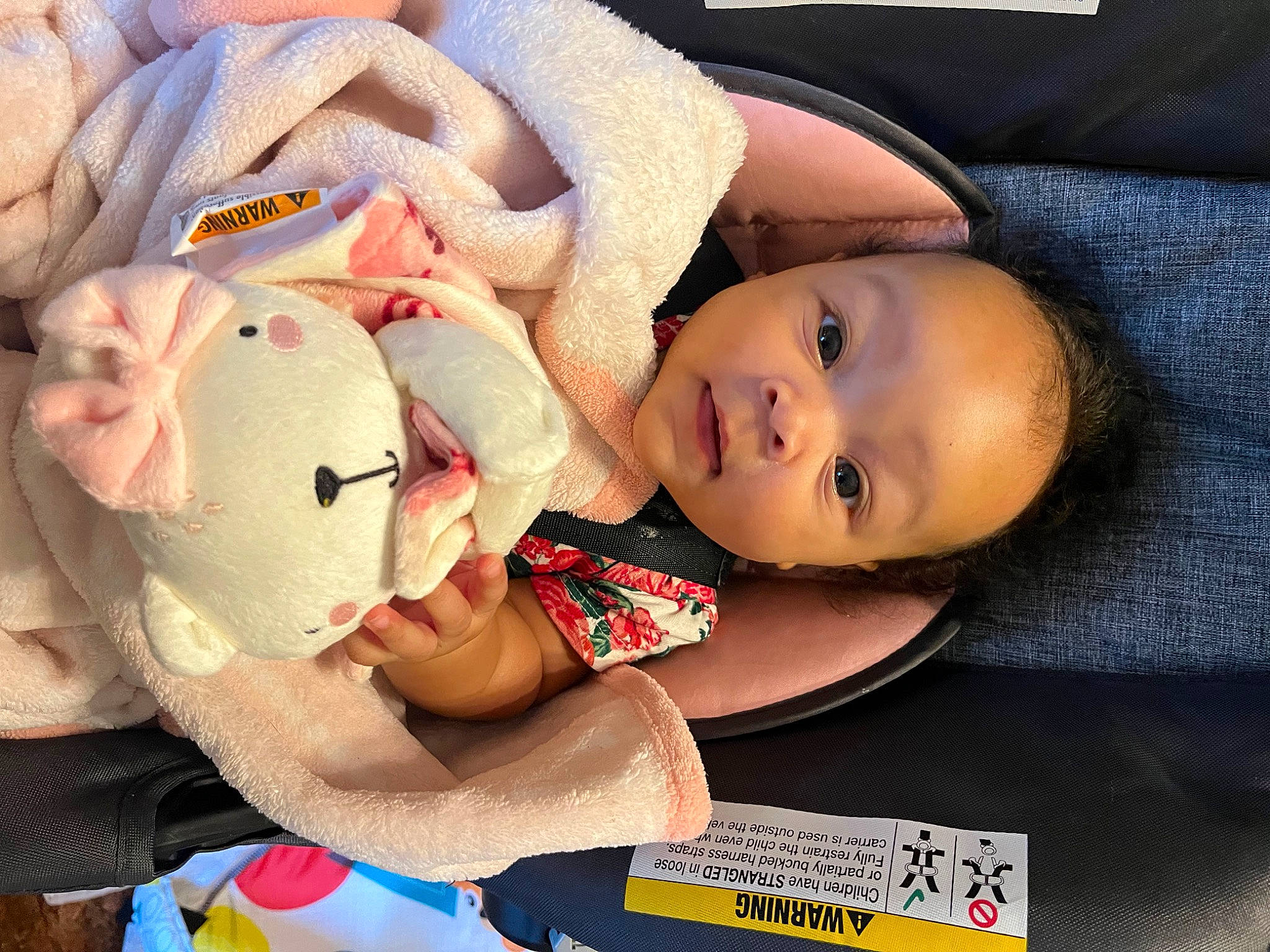 Alaia is registered to the contest to win money with this photo: baby, baby_products, baby_toddler_clothing, cheek, child, comfort, finger, happy, nose, person, plush, room, skin, stuffed_toy, teddy_bear, toddler, toy