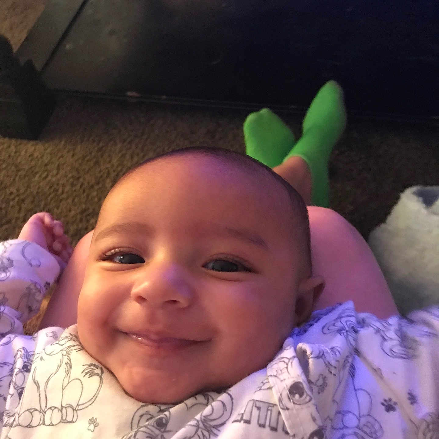 Kyra joined the competition — help win amazing prizes! baby, bodypart, clothing, cushion, face, furniture, happy, head, homedecor, hosiery, laughing, mouth, newborn, person, photography, portrait, selfie, smile, sock, teeth