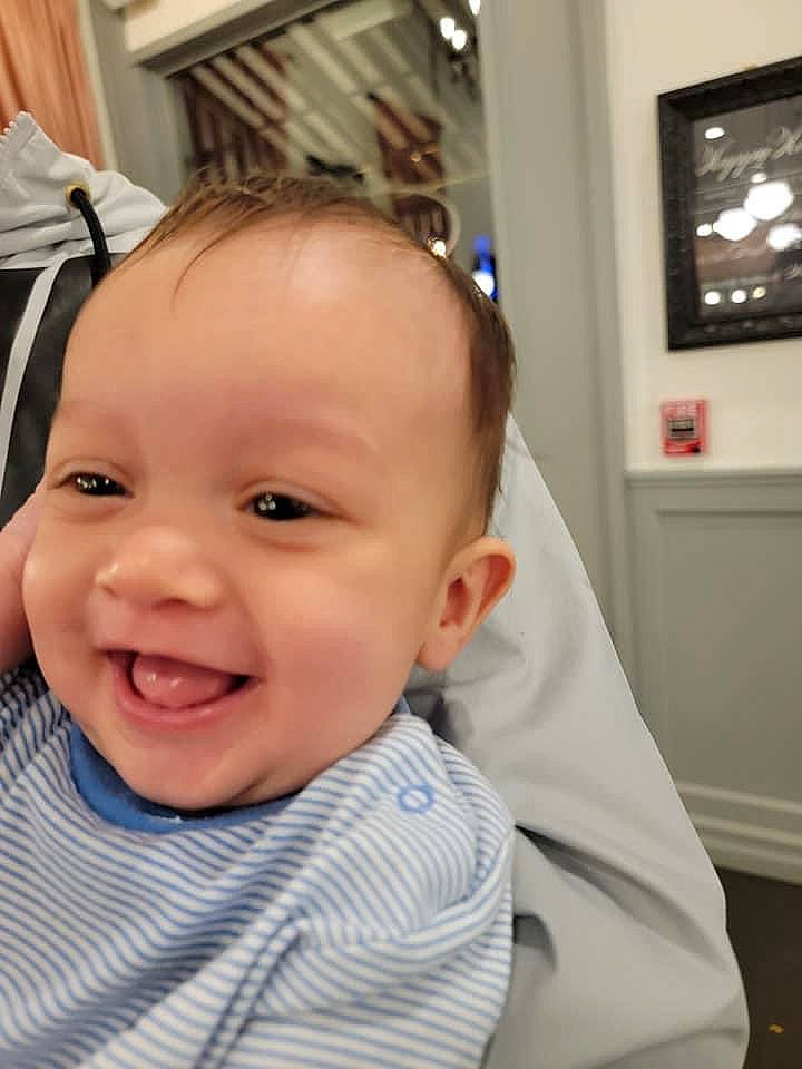 Kyrie joined the competition — help win amazing prizes! baby, baby_toddler_clothing, cheek, chin, comfort, ear, eye, eyebrow, eyelash, happy, iris, joy, lip, mouth, neck, nose, person, picture_frame, skin, sleeve