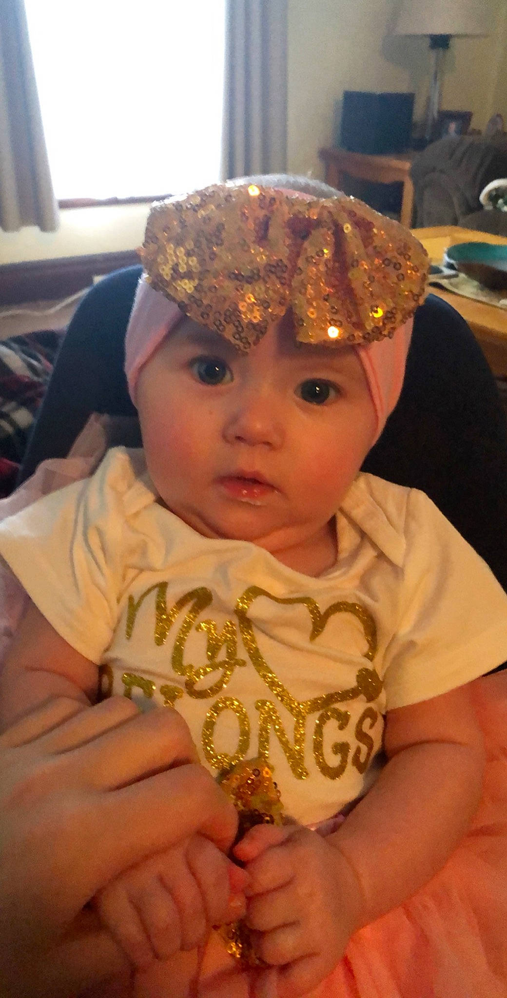 Gemma is registered to the contest to win money with this photo: baby, child, hair_accessory, head, headgear, headwear, person, toddler