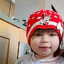 Maélya participe au concours pour gagner de l'argent avec cette photo : toddler, child, hat, red_hat, minnie_mouse, polka_dots, sweater, butterflies, smile, face, indoor, kitchen, childhood, person, cute, headwear, young_child, portrait, warm_clothing, happy