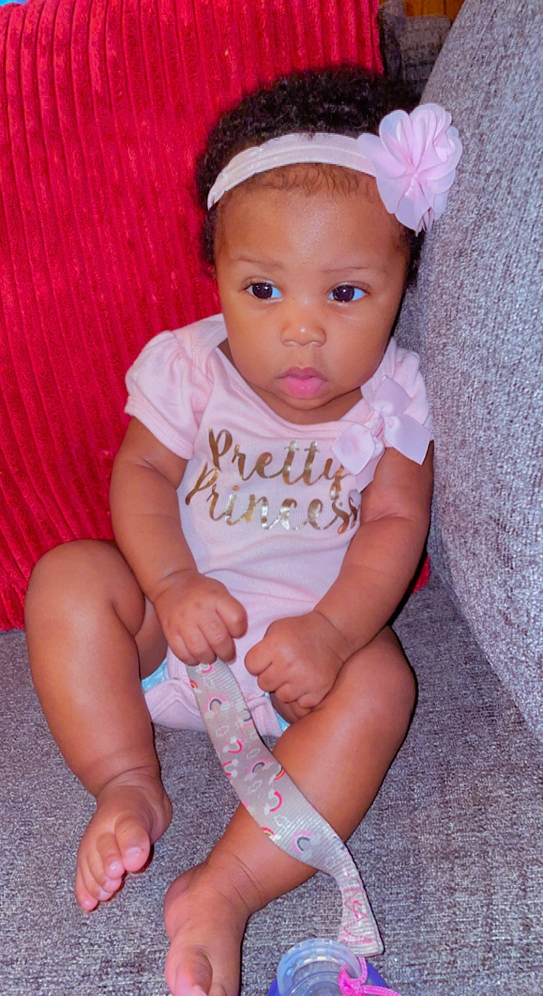 Kalani joined the competition — help win amazing prizes! baby, baby_toddler_clothing, barefoot, beauty, cheek, eyelash, face, finger, head, human_leg, iris, knee, leg, lip, neck, person, pink, skin, sleeve, thigh