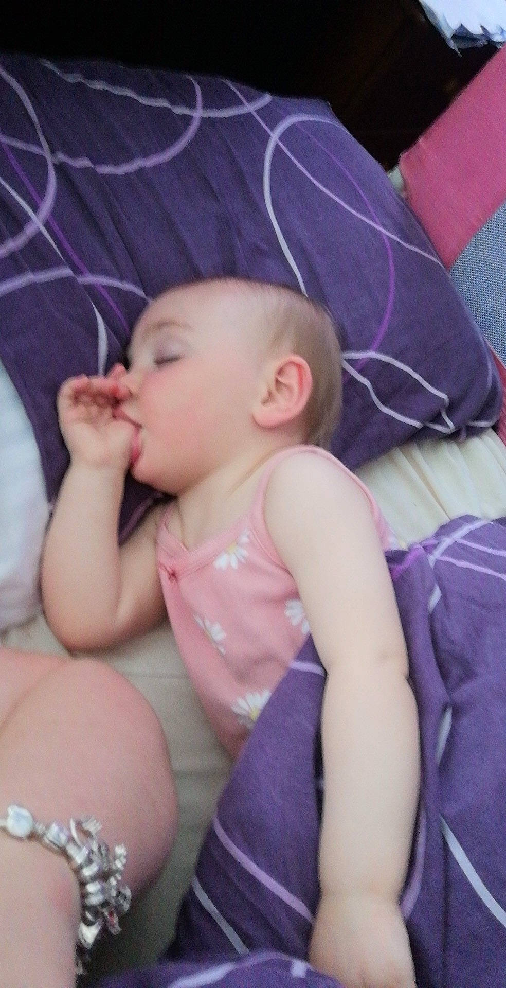 Molly joined the competition — help win amazing prizes! arm, baby, baby_toddler_clothing, cheek, chin, comfort, eyelash, fun, human_body, iris, lip, mouth, muscle, person, pink, purple, skin, stomach, textile, thumb