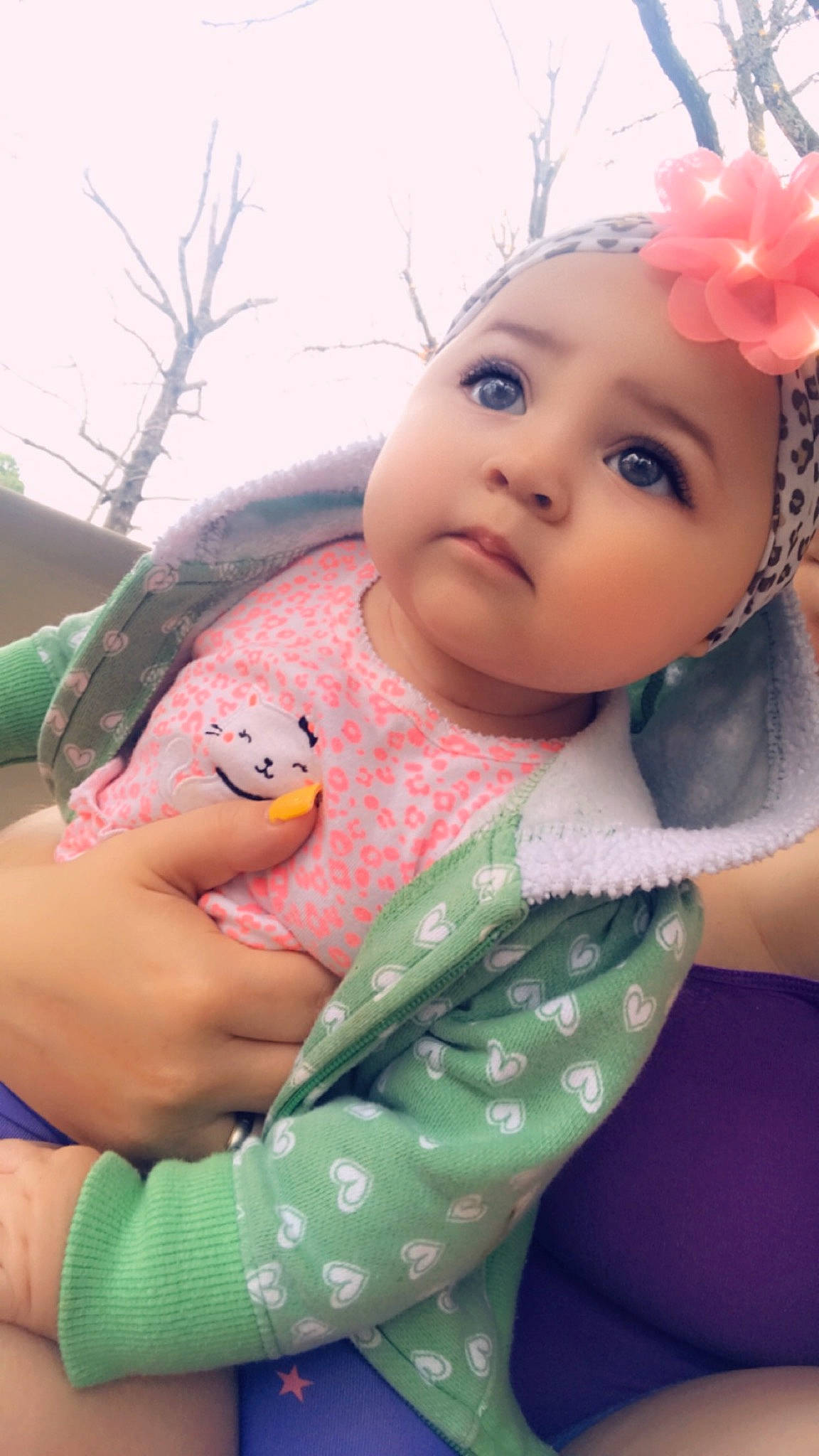 Skylynn Grace joined the competition — help win amazing prizes! baby, cheek, child, face, hair_accessory, head, lip, person, pink, skin, toddler