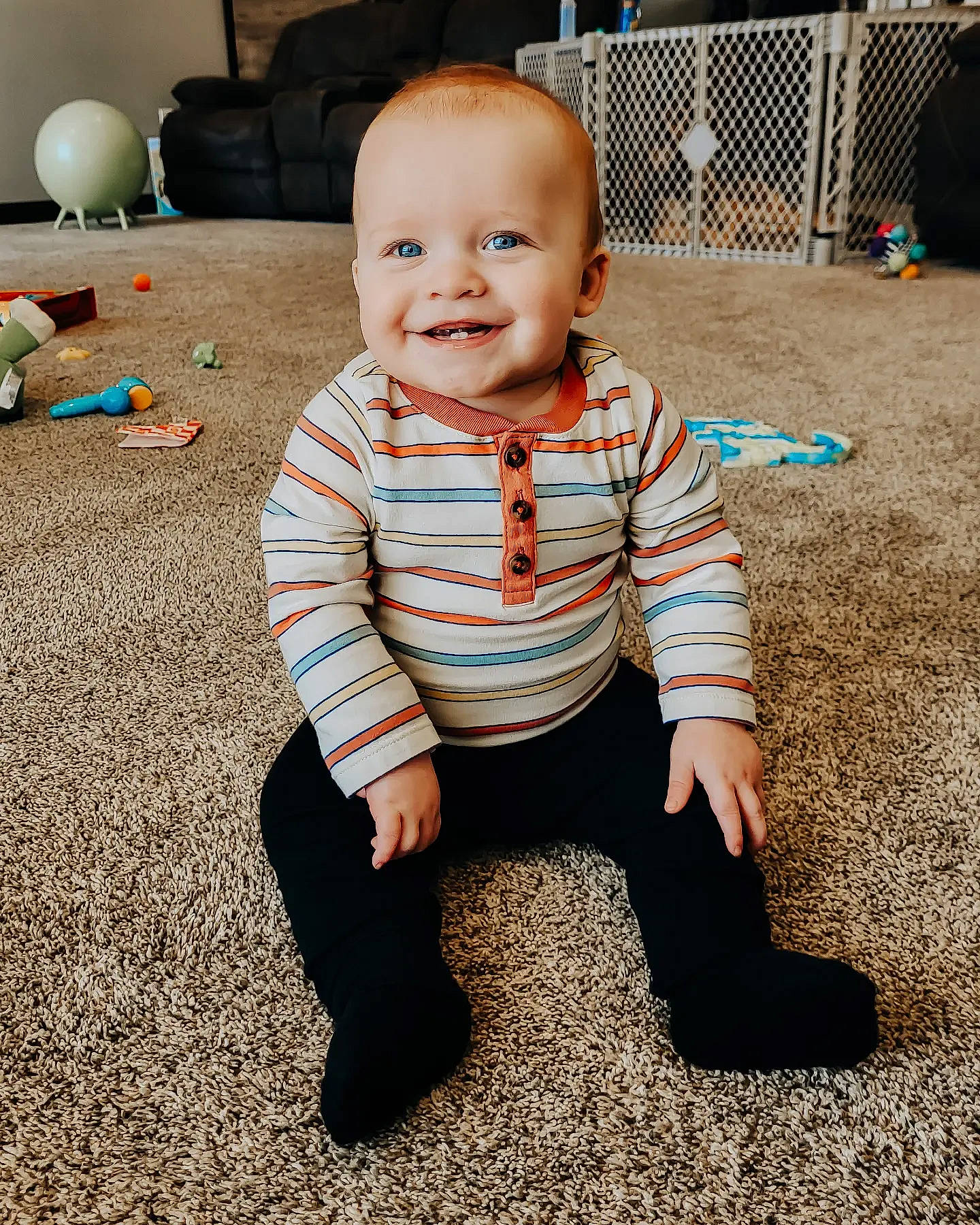 Daxon joined the competition — help win amazing prizes! baby, baby_toddler_clothing, cheek, chin, eye, face, floor, flooring, fun, hairstyle, happy, head, joy, nose, person, photograph, skin, sleeve, smile, standing