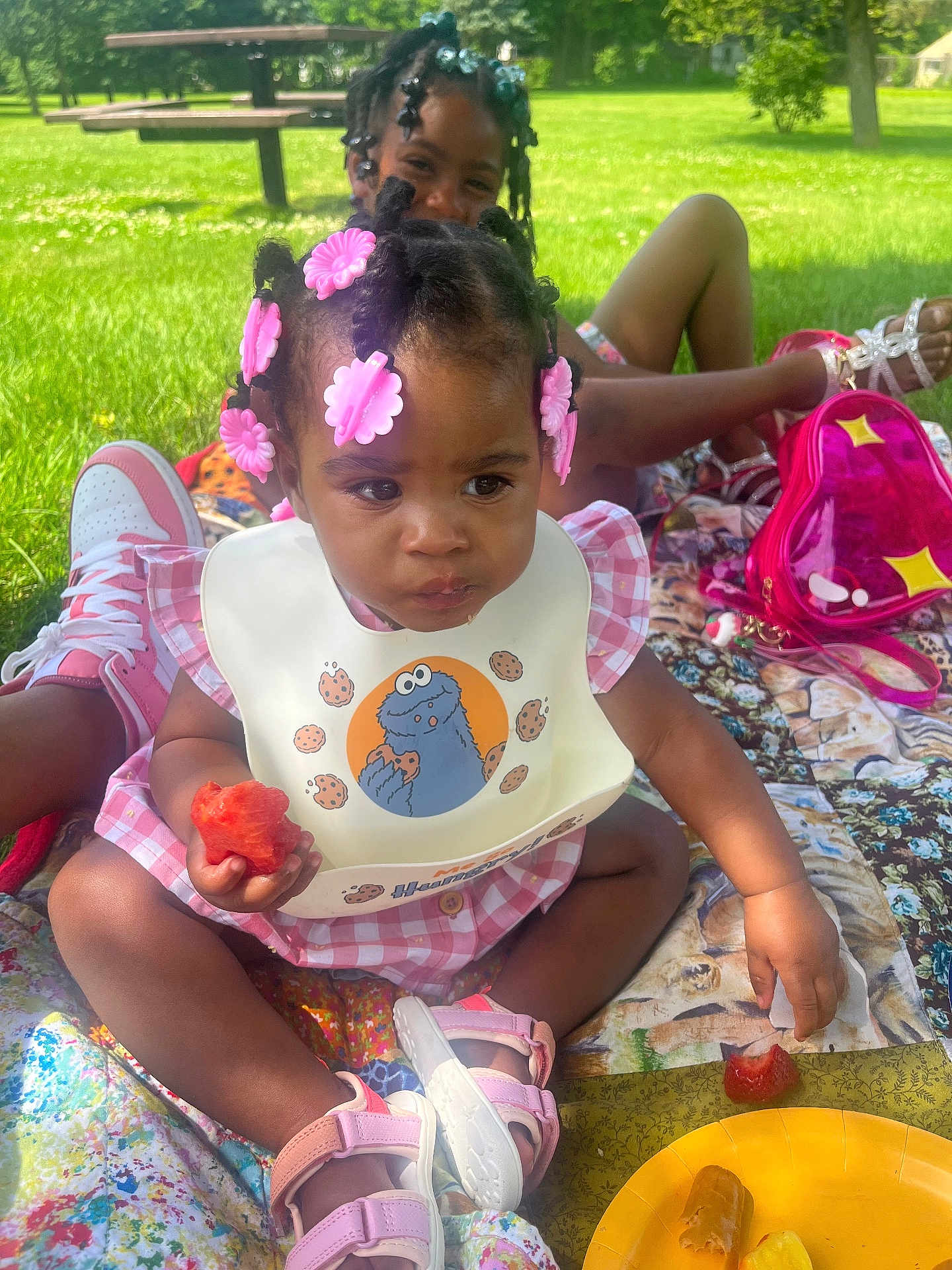 Jade joined the competition — help win amazing prizes! backyard, child, clothing, face, female, footwear, girl, grass, head, nature, outdoors, park, person, photography, plant, portrait, sandal, sitting, summer, yard