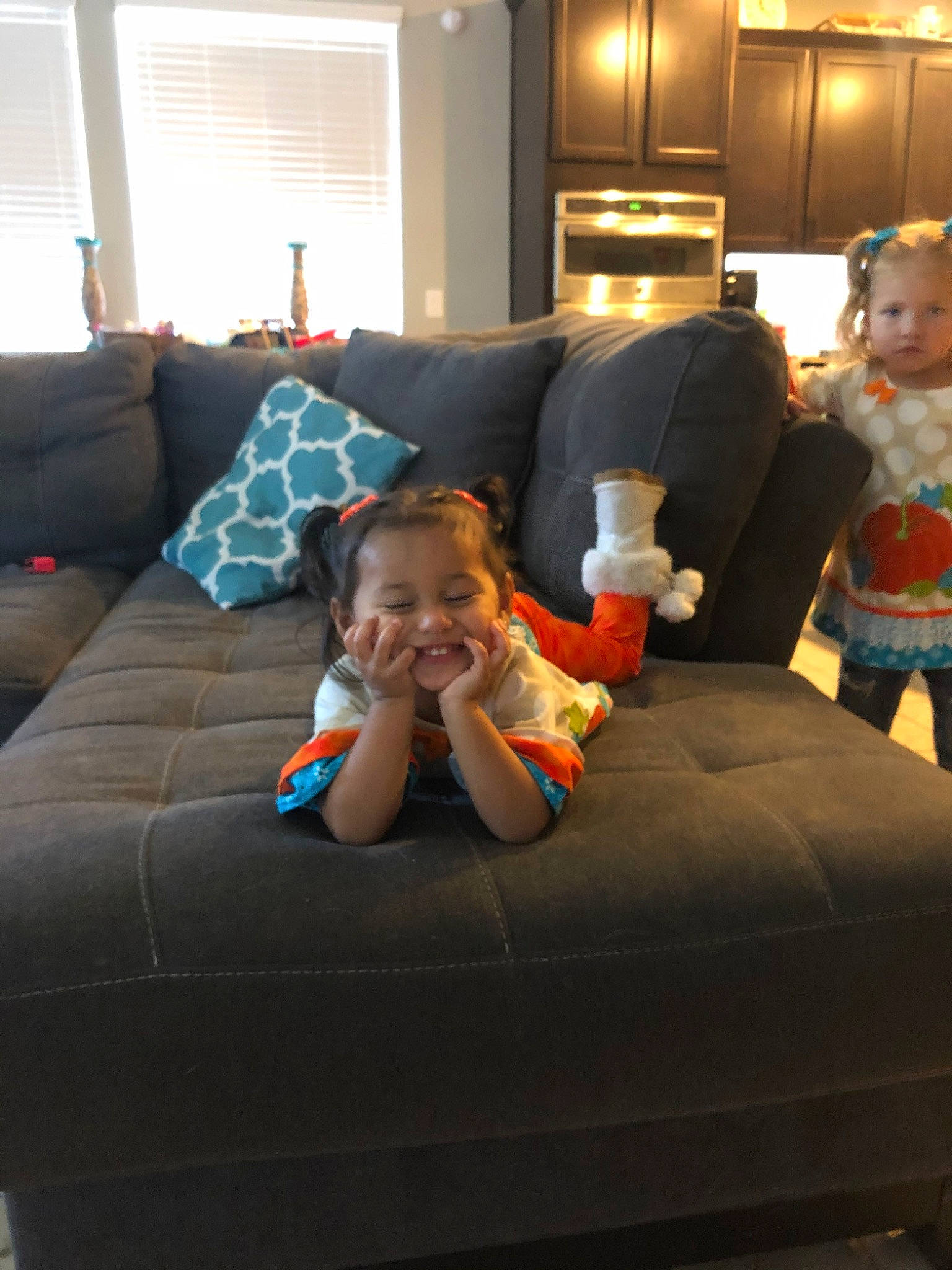 Emilee joined the competition — help win amazing prizes! child, christmas, comfort, couch, family, fun, furniture, holiday, home, house, interior_design, joy, leisure, living_room, party, person, play, room, sofa_bed, table