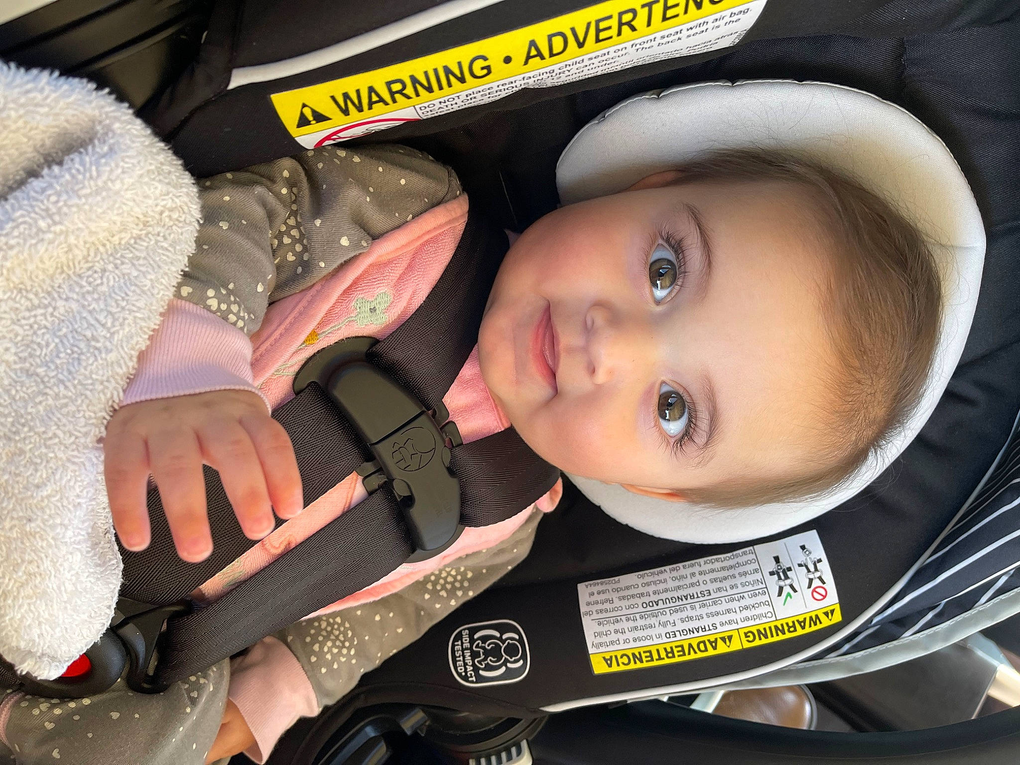 Natalie Danielle Aguirre is registered to the contest to win money with this photo: auto_part, baby, baby_carriage, baby_products, car, car_seat, cheek, child, cool, eyebrow, eyelash, hat, motor_vehicle, mouth, nose, person, product, steering_wheel, toddler, vehicle_door