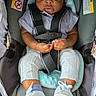 Cannon joined the competition — help win amazing prizes! baby, blue, car_seat, child, clothing, curious, cute, feet, floor_tiles, hands, indoor, infant, person, portrait, safety, seatbelt, sitting, sneakers, stripes, white
