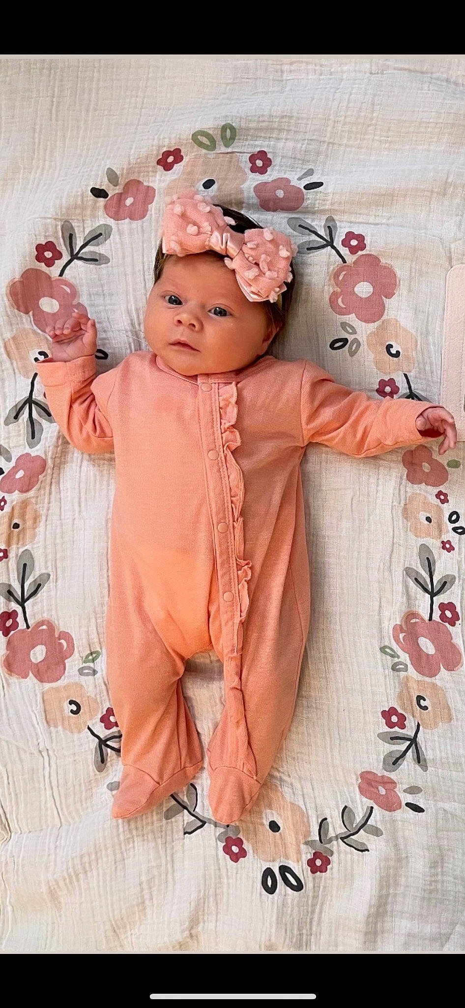 Madalynn is registered to the contest to win money with this photo: baby, baby_toddler_clothing, child, costume, embellishment, fashion_accessory, hair_accessory, happy, headband, headpiece, headwear, jewellery, linens, magenta, pattern, peach, person, petal, pink, sleeve