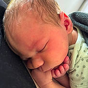 Knox joined the competition — help win amazing prizes! newborn, baby, sleeping, infant, closeup, face, hand, blanket, clothing, cozy, soft_light, skin, cute, peaceful, indoors, portrait, child, resting, newborn_clothing, sleep