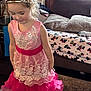Haisley Mae is registered to the contest to win money with this photo: blanket, carpet, child, curtains, cushions, cute, dog_pattern, furniture, girl, indoor, lace, living_room, pattern, pink_dress, portrait, princess, shy, smiling, sofa, tiara