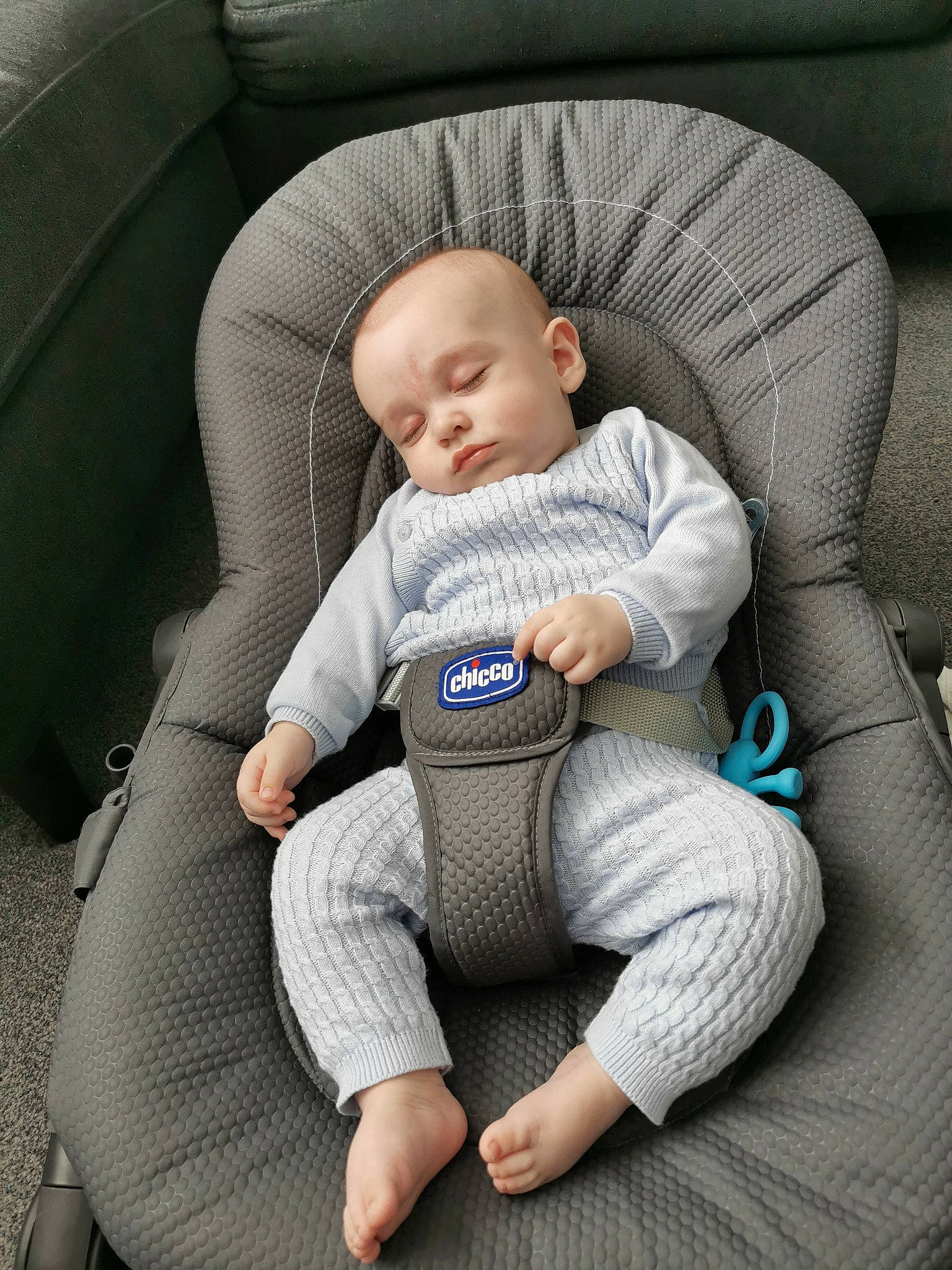 Vinnie joined the competition — help win amazing prizes! auto_part, baby, baby_carriage, baby_in_car_seat, baby_products, baby_toddler_clothing, car_seat, car_seat_cover, child, comfort, grey, human_body, knee, lap, leg, person, sitting, sleeve, sock, thigh