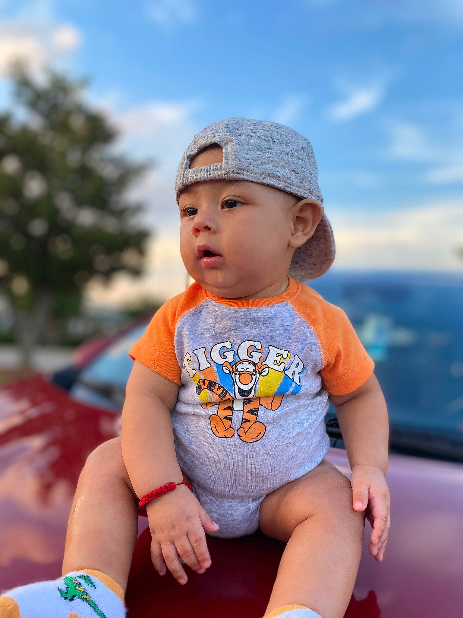 Mateo Jesse Clinkenbeard joined the competition — help win amazing prizes! baby_toddler_clothing, beauty, cap, cloud, daytime, face, facial_expression, fun, grass, happy, headwear, leisure, people, person, pink, recreation, skin, sky, sleeve, summer