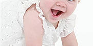 Lilija joined the competition — help win amazing prizes! baby, infant, crawling, smiling, child, white_dress, cute, happy, portrait, closeup, skin, face, hands, eyes, young, baby_girl, studio, expression, joy, childhood