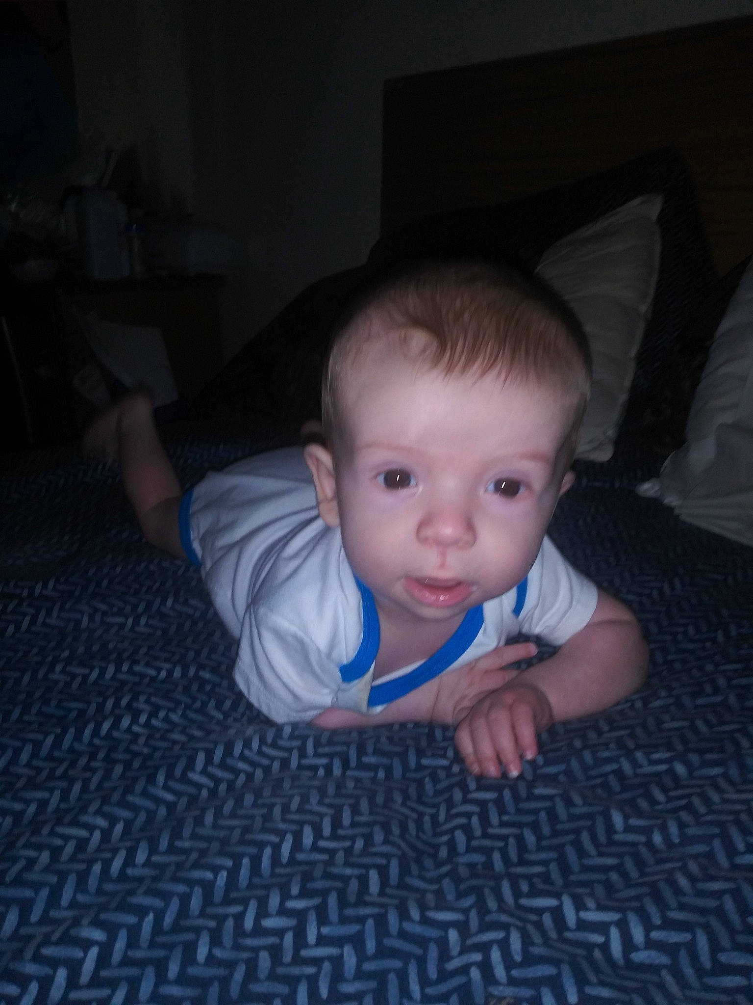 Luke joined the competition — help win amazing prizes! blue, boy, cheek, child, day, eye, face, finger, hand, head, infant, leg, mouth, nose, person, sitting, skin, smile, snapshot, toddler