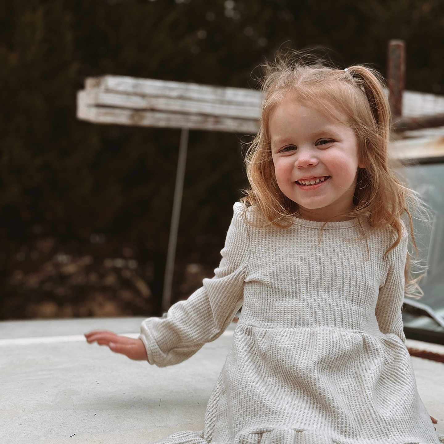 Lennox is registered to the contest to win money with this photo: applique, baby, babylaughing, blonde, blouse, bodypart, child, clothing, dress, eveningdress, face, fashion, female, finger, fleece, formalwear, girl, gown, hair, hand