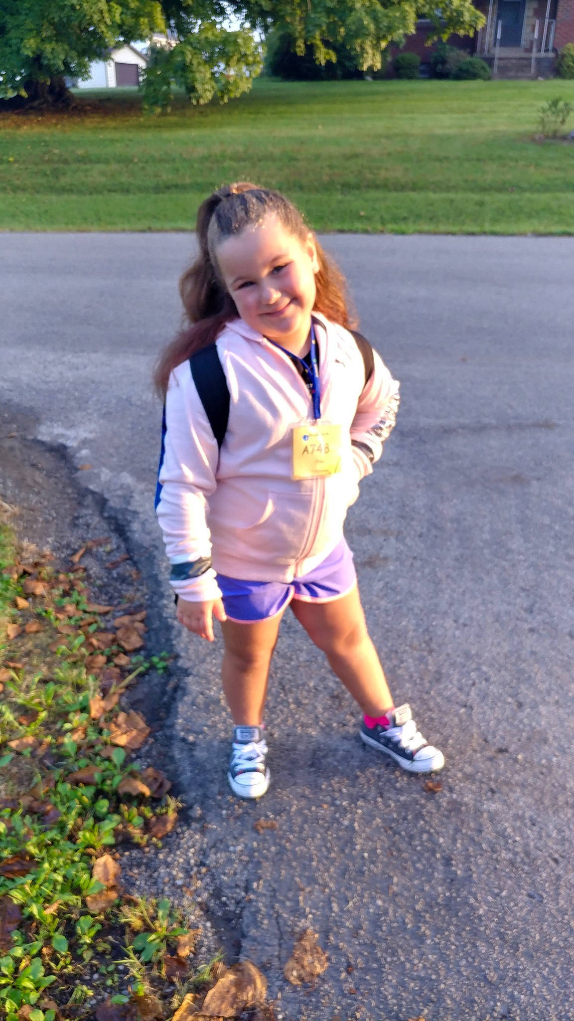 Grayce is registered to the contest to win money with this photo: child, fun, grass, happy, joy, leisure, person, play, recreation, smile, summer, toddler, vacation, walking