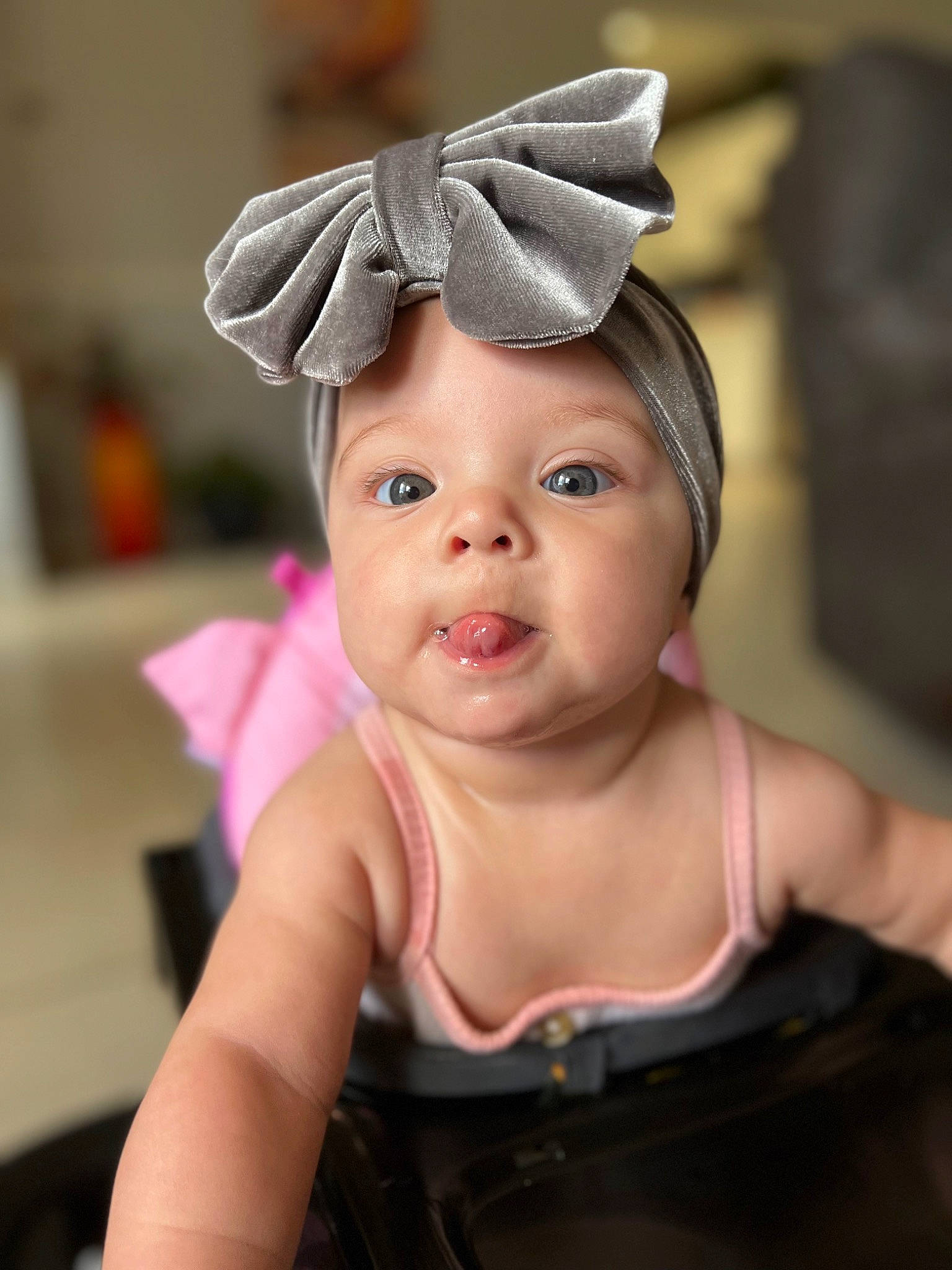 Emberlynn joined the competition — help win amazing prizes! baby, baby_toddler_clothing, cap, cheek, child, costume_hat, ear, eyebrow, eyelash, face, happy, head, headband, headpiece, headwear, jewellery, lip, neck, party_supply, person
