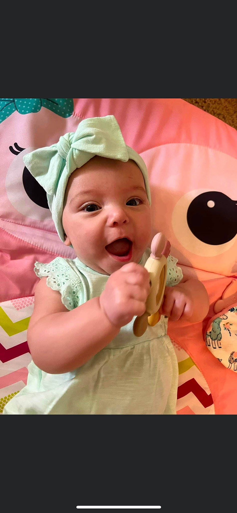 Emberlynn joined the competition — help win amazing prizes! baby, baby_toddler_clothing, cheek, child, event, facial_expression, finger, fun, gesture, happy, hat, headwear, lip, mouth, peach, person, pink, product, skin, smile