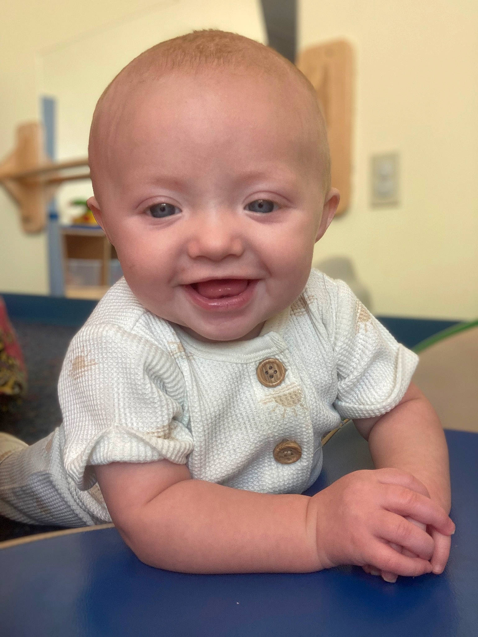 Ivieire joined the competition — help win amazing prizes! baby, baby_toddler_clothing, cheek, child, chin, facial_expression, floor, flooring, fun, happy, iris, joy, mouth, nose, person, sitting, skin, sleeve, smile, thumb