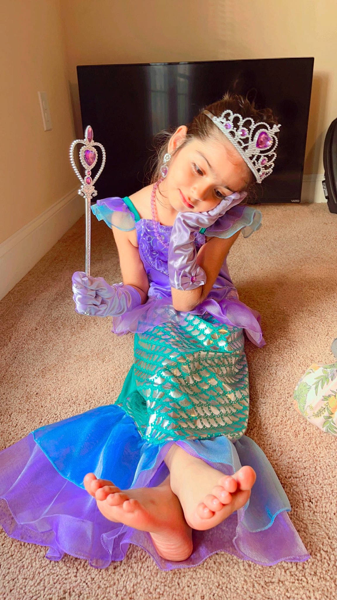 Zarish joined the competition — help win amazing prizes! baby_toddler_clothing, child, costume, electric_blue, event, fashion_accessory, fashion_design, foot, fun, happy, headband, headpiece, headwear, human_leg, jewellery, magenta, person, pink, purple, smile